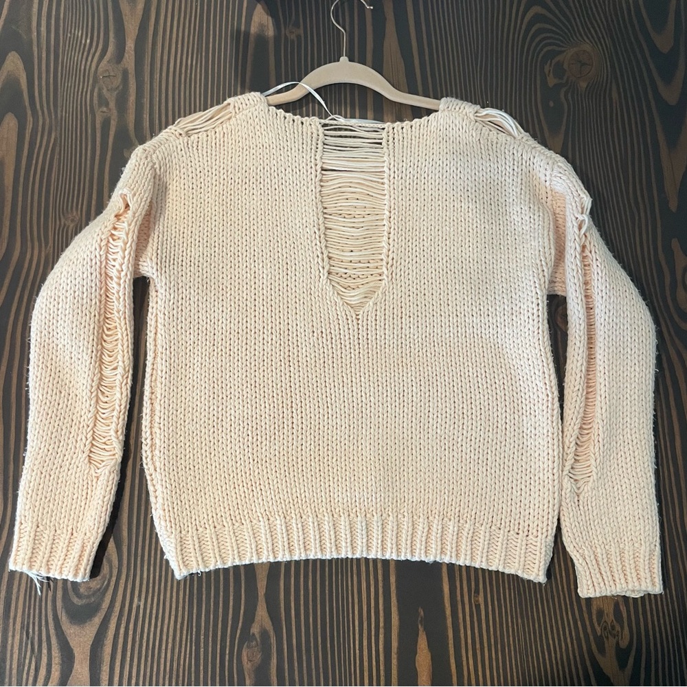 Hot & Delicious Distressed Pink Sweater - Picture 2 of 3